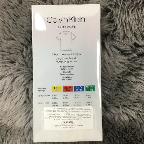 Calvin Klein Underwear | Boy's T-Shirts | 3 Pack | Red & Navy | Various Sizes - Picture 3 of 3